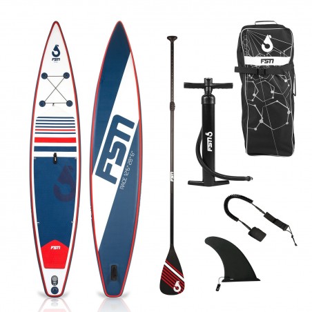 Paddle gonflable RACE 12'6 - 381 x 71 x 15 cm - Stand up paddle avec pagaie, leash, pompe, anneaux de kayak et sac de transport